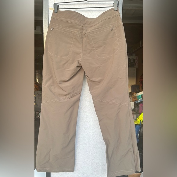 ATHLETA Pants Womens 8P Gray Tech Dipper Nylon Low Rise Flare Leg Zip Pocket - Picture 6 of 9